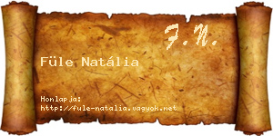 Füle Natália névjegykártya